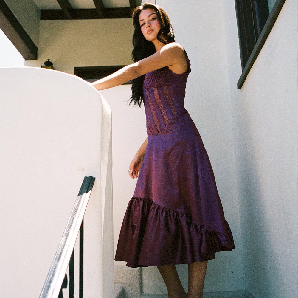 Annabelle Midi Dress - Burgundy  Cute Worship Club