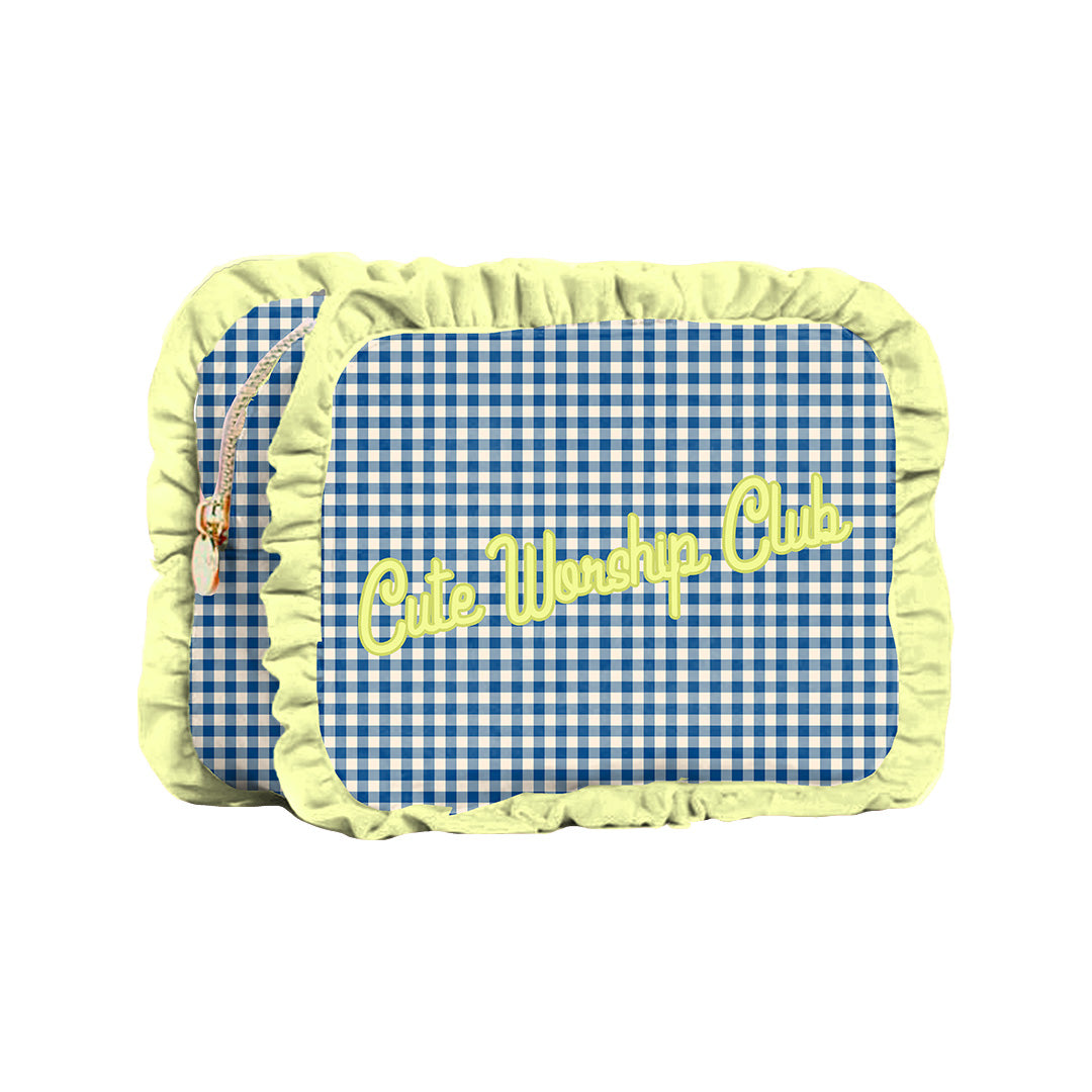 Ruffled Cosmetic Case - Blueberry Sunshine