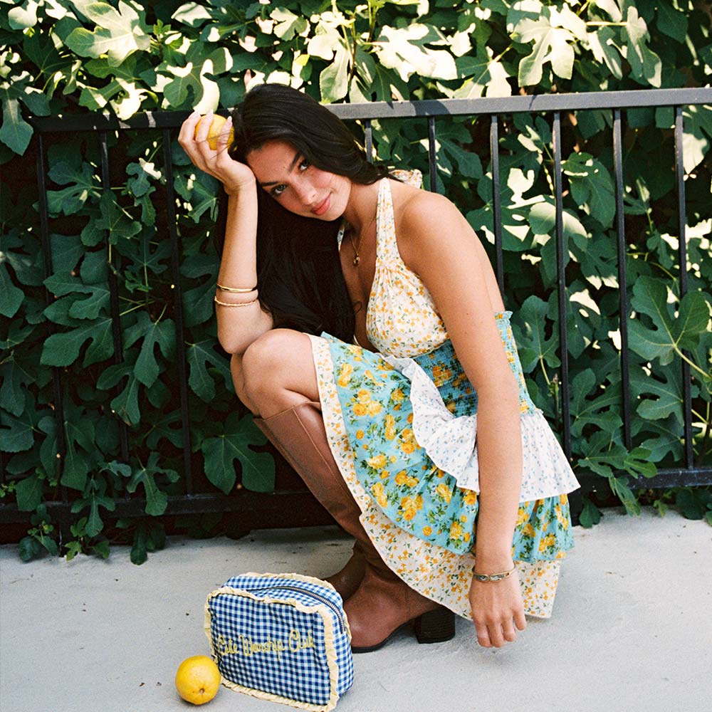 Isabelle Halter Mini Dress - Lemon Pudding