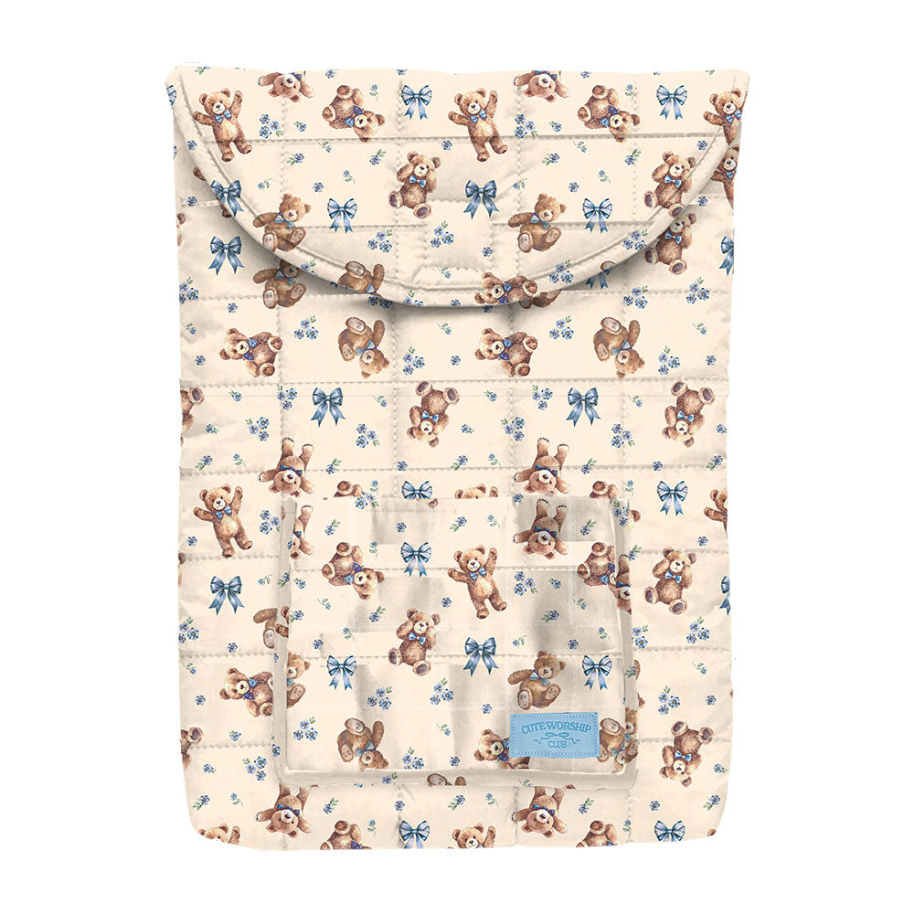 Quilted Laptop Case - Little Teddy