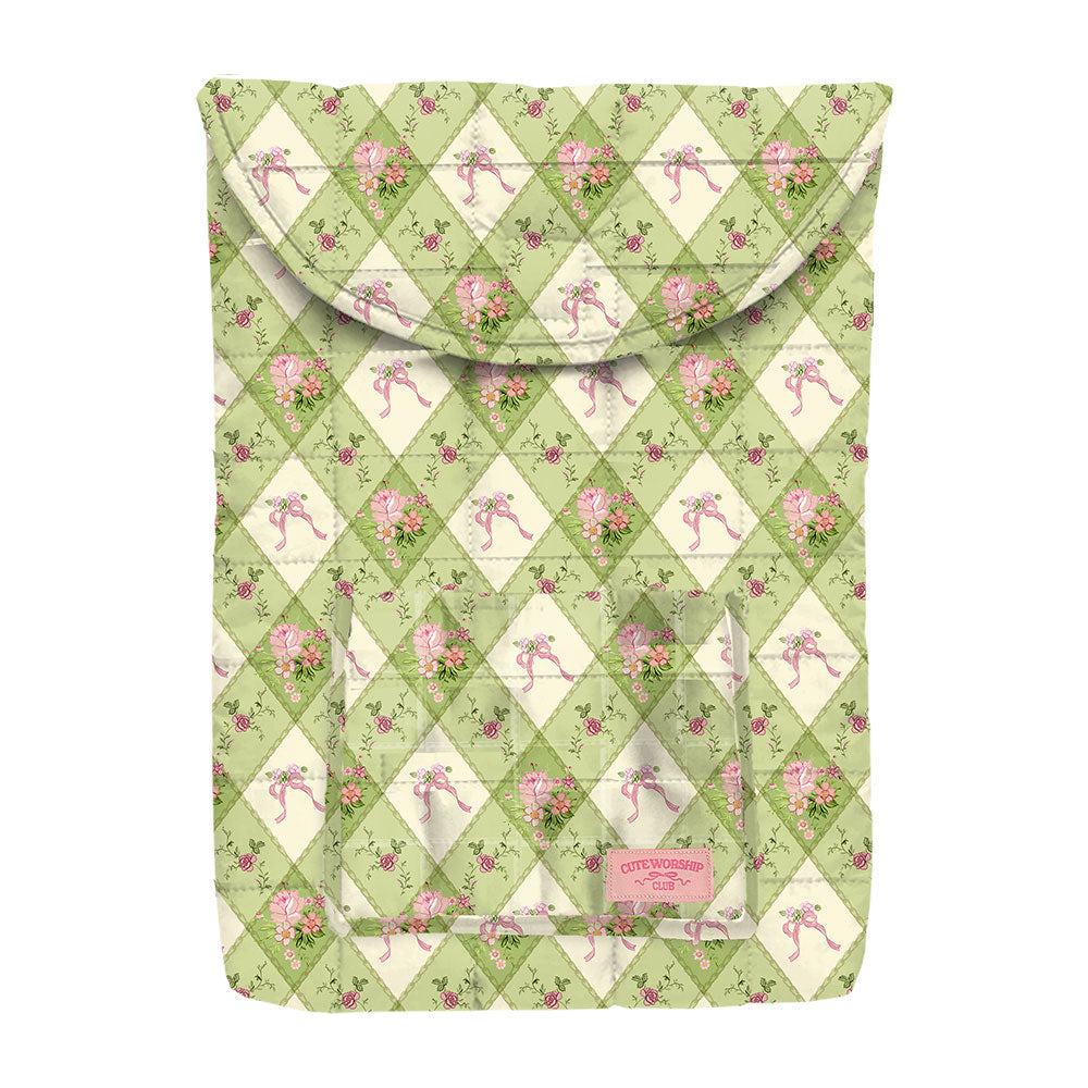 Quilted Laptop Case - Strawberry Matcha Latte